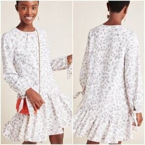 ANTHROPOLOGIE Felix Tunic Swing Dress Mare Mare Leopard Size Small